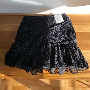 NWT A.L.C. Corey Animal-Print Velvet Burnout Skirt